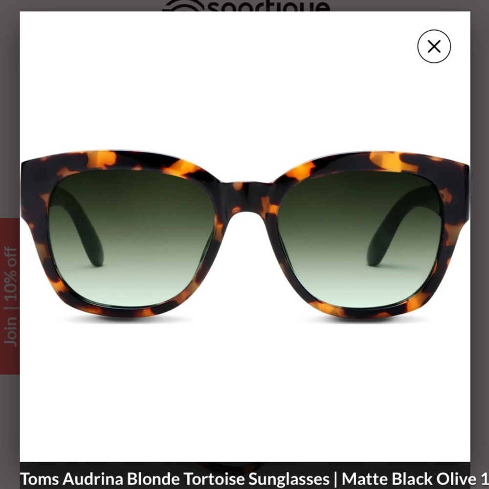 TOMS Audrina Blonde Tortoise Sunglasses